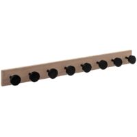 Patère en pin, 8 têtes noir - 5five