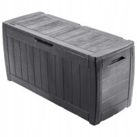 Keter – Coffre de jardin 270 litres – Polypropylène anthracite – Dimensions 118x45x57 cm – Résistant aux intempéries – Facile à assembler et déplacer