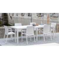 Ipae Progarden – Table de jardin extensible 150x90 cm – Polypropylène imperméable – Accueille jusqu'à 10 personnes – Montage simple et rapide - 90x150x72h