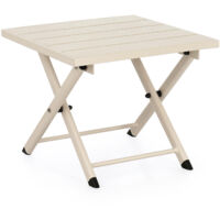 Table basse de jardin pliante en aluminium beige - TAYLEN