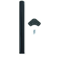 Emuca – Gambe de table réglable en acier noir D60 H870 mm – Charge max 50 kg – Montage facile avec vis incluses – Pour meubles à la maison et bureau