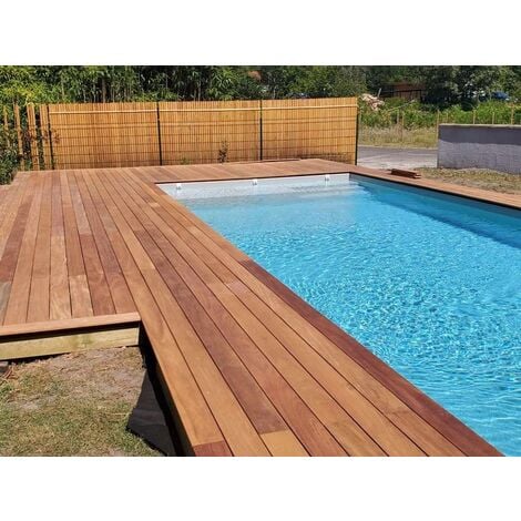 Lame de terrasse en bois exotique CUMARU 21145mm gamme Biscarrosse - Longueur de lame : 950 mm