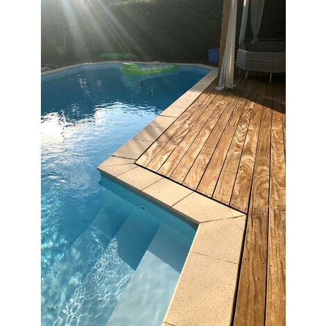 Lame de terrasse en bois exotique CUMARU 21145mm gamme Biscarrosse - Longueur de lame : 950 mm