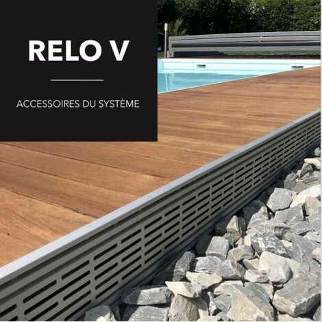 Grille de ventilation REVOL V en aluminium anodisé – Dimensions 1200 x 150 x 20 mm – Pour ventilation terrasse bois ou composite