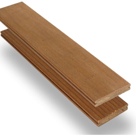 Lame de terrasse en BAMBOU 20×137 mm 1er choix, finition lisse, durable et résistante aux intempéries couleur Ambre