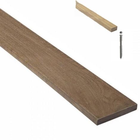 Kit complet terrasse en bois exotique Kebony avec lambourdes et vis - longueur des lames : 2400 mm surface : 20m² (1/5)