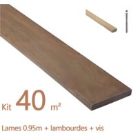 Kit terrasse de 40m² en bois exotique IPE Longueur des lames : 950mm