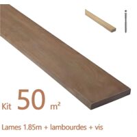 Kit terrasse de 50m² en bois exotique IPE Longueur des lames : 1850mm