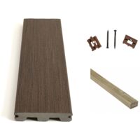 Kit complet terrasse composite Timbertech dark cocoa 20m² avec lambourdes PIN et clips - Longueur lame 366cm
