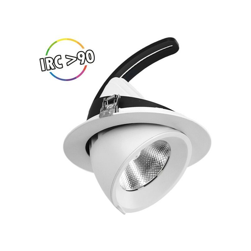 Spot encastrable chromé avec lampe LED dimmable. Couleur de la lumière  4000K CW. Set