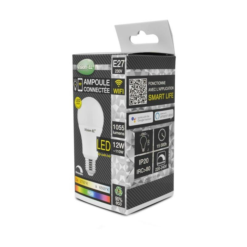 Ampoule LED CCT+RGB Connectée E27 12W Miidex Lighting®
