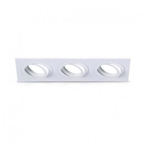 Support de spot rond triple blanc Orientable 258x93 mm