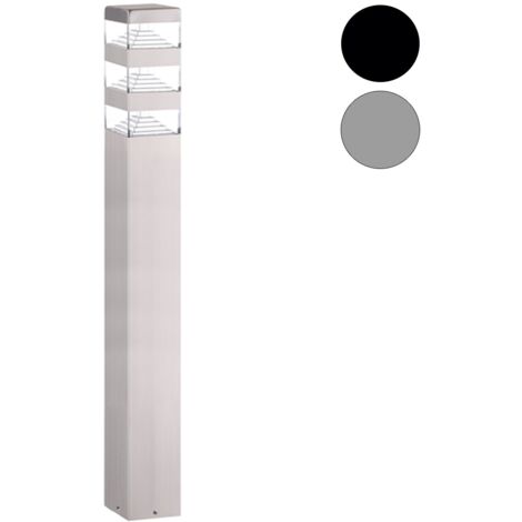 Borne Pyramide Inox 48 LED SMD 12W 80cm Lumihome®  blanc-neutre-4000k - noir