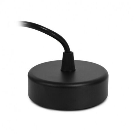 Patère pour Suspension Spot en Saillie - Noir - Ø85mm - Hauteur 28mm - Câble 1m