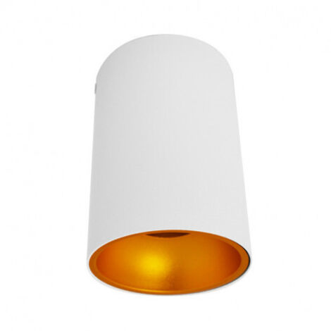 Support de Spot LED GU10 Cylindre Blanc/Doré IP20 Ø96mm (1/5)