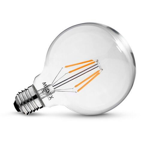 Ampoule Led filament - globe E27 4000K Blanc neutre - G125 - 8W - Finition claire - gradable (1/6)
