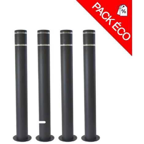 Pack de 4 potelets E27 HORTENSIA - Aluminium Miidex Lighting®