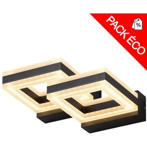 Lot de 2 appliques LED SQUARE RING - 12W Miidex Lighting®