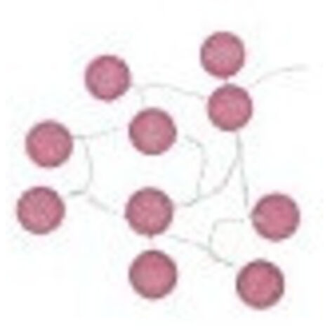 Guirlande décorative à piles 10 LED Boules en Coton Rose D 6 x L 165 cm - Atmosphera