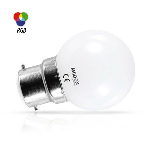 Ampoule LED B22 1W RGB Multicolore Miidex Lighting®