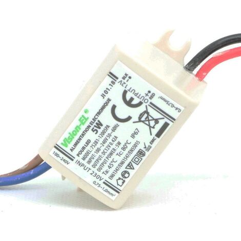 Transformateur LED 5W 12 Volts DC IP67 Miidex Lighting®
