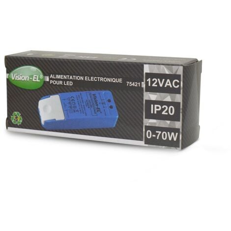 Transformateur LED 70W 12 Volts AC IP20 Miidex Lighting®