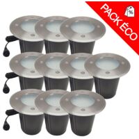Pack de 10 spots 12V encastrables extérieur 60LED 7W 6000K Limão®