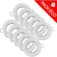 Pack de 10 Supports de spot Rond Blanc Fixe Ø79mm Miidex Lighting®