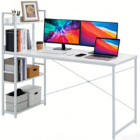 Schreibtisch Computertisch(1 × Schreibtisch), Mit 3 Ablagefächern,fester Tisch
