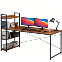 Schreibtisch Computertisch(1 × Schreibtisch), Mit 3 Ablagefächern,fester Tisch