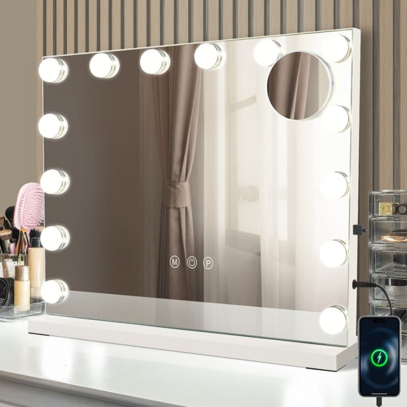SIRHONA Miroir de Maquillage Hollywood Mural avec Lumineux pour Dressing Chambre à Coucher,Port