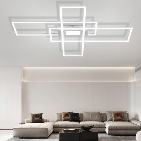 GBLY Plafonnier LED Dimmable - 50W Lampe de Plafond Blanc avec Télécommande, 3 Carré Moderne éclairage de Plafond Café LED Lustre, Lampe de Plafond Encastré Applique Muralepour Salle à Manger Salon
