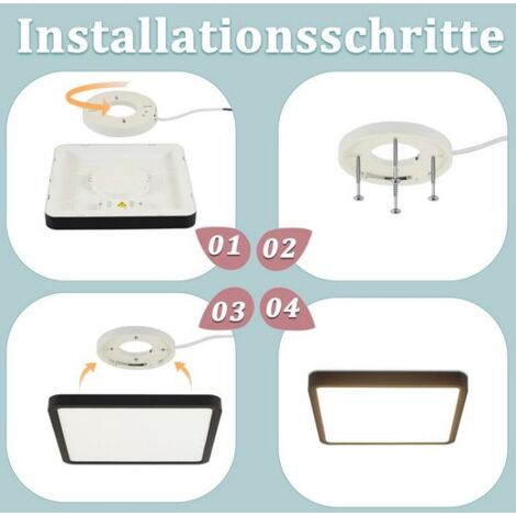 GBLY Plafonnier LED Plat - Lampe de chambre à coucher Noir Lampe de salle de bain 23CM Plafonnier chambre à coucher 18W Lampe de cuisine Angulaire Lampe de salle de bain Plafond IP44 Lampe de couloir 