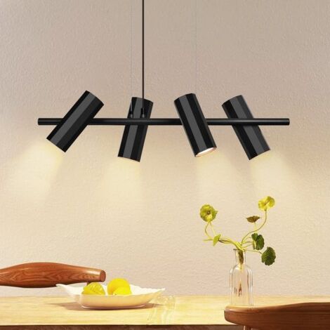 GBLY Lampe à Suspendre Table à Manger Noir 4 Flammes - Lampe à Suspendre GU10 Salon Moderne Suspension Industrielle Lampe de Salle à Manger Suspendue Métal pour Intérieur Cuisine Chambre à Coucher (1/5)