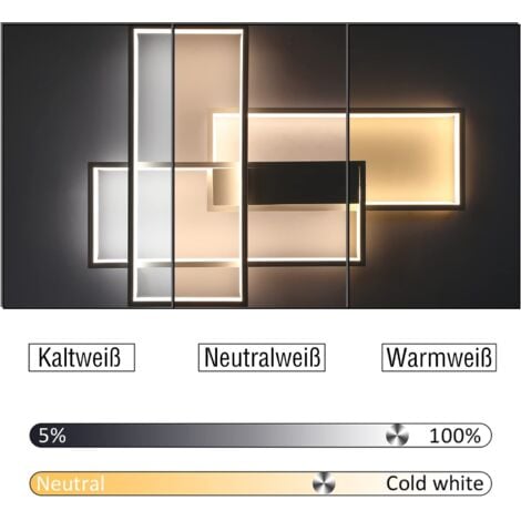 GBLY Plafonnier Dimmable, 65x47x7.5cm, 3 Carrés Plafonniers LED blanc Modernes avec Télécommande, 65W Acrylique Encastré Éclairage Lampe de Plafond Lustre Applique Murale Luminaire