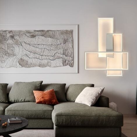 GBLY Plafonnier Dimmable, 65x47x7.5cm, 3 Carrés Plafonniers LED blanc Modernes avec Télécommande, 65W Acrylique Encastré Éclairage Lampe de Plafond Lustre Applique Murale Luminaire