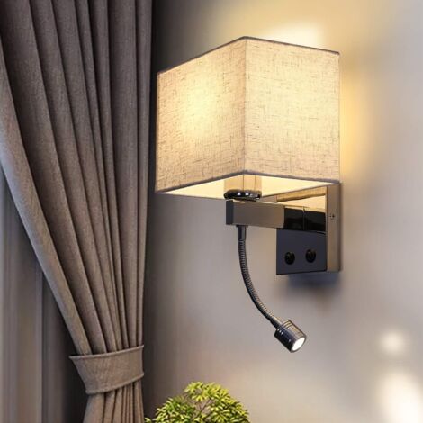 GBLY Applique de chevet moderne E27 1.5W Liseuse, Applique Murale Intérieure avec Flexible LED Liseuse, éclairage intérieur, sans ampoule