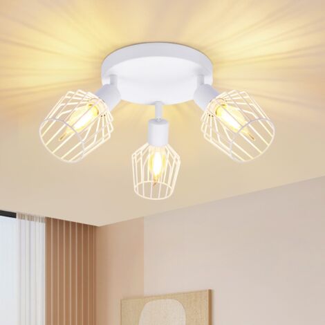 NETTLIFE Plafonnier LED GU10 -2 Spots de Plafond Ronde Moderne Spots de Plafond 350° pour