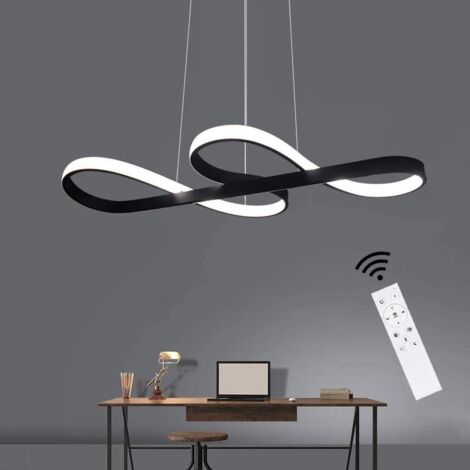 GBLY Lampe à Suspension LED  Lampe Suspendue à intensité dimmable - Lampe Suspendue Noire 47W  Design Moderne Lampe de Table à Manger avec télécommande Lampe à Suspension (1/5)