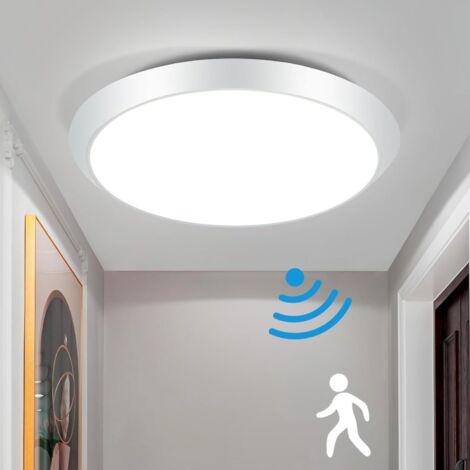 Gbly – Plafonnier LED avec détecteur de mouvement – Ø30 cm – 15W – IP44 – Lumière blanche 4000K – Pour espaces humides et cages d'escalier (1/5)