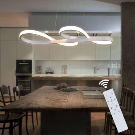 GBLY Lampe à Suspension LED  Lampe Suspendue à intensité dimmable - Lampe Suspendue Blanche 48W  Design Moderne Lampe de Table à Manger avec télécommande Lampe à Suspension (1/5)