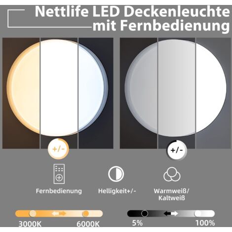 GBLY Plafonnier LED Plafonnier Salon - Lampe de Chambre à Coucher Dimmable Noir 36W Lampe de Salon avec Télécommande Éclairage de Plafond de Chambre Rond Moderne pour Cuisine Couloir Salle à Manger