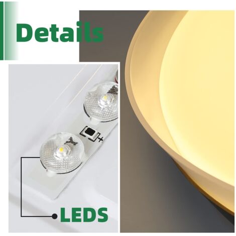 GBLY Plafonnier LED Plafonnier Salon - Lampe de Chambre à Coucher Dimmable Noir 36W Lampe de Salon avec Télécommande Éclairage de Plafond de Chambre Rond Moderne pour Cuisine Couloir Salle à Manger