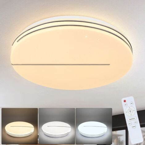 GBLY Plafonnier Plafonnier LED Salon - Lampe de Salon Ø40cm dimmable avec télécommande Lampe de Chambre 44W Ciel étoilé éclairage de Plafond de Chambre Moderne Rond pour Couloir de Cuisine