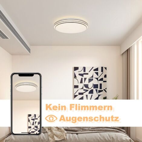 GBLY Plafonnier LED Plafonnier Chambre - Lampe de Chambre 23W Dimmable avec Télécommande Ø27cm Lampe de Cuisine Ciel Étoilé Éclairage de Plafond de Cuisine Moderne Rond pour Salon Couloir