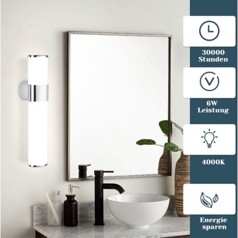 Miroir LED étanche Pour Salle De Bain - 30 Cm - Lumière Neutre 4000K, 3 Couleurs - Marque Evotrade