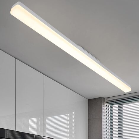 Gbly – Plafonnier LED 90cm 36W – Lumière du jour 4000K – Matériau ABS blanc – Éclairage uniforme pour cuisine, salon, garage, sous-sol (1/5)
