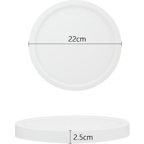 GBLY Plafonnier LED Cuisine - 15W Lampe de Chambre Lampe de Salle de Bain Plate 4000K Éclairage de  IP44 Lampe de Cuisine étanche Lampe de Couloir Ronde Diamètre 22cm pour Salle de Bain Couloir Salon