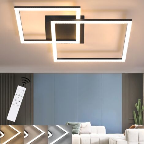 GBLY Plafonnier LED Carrés   -  Noire Design Moderne Éclairage de Plafond avec Télécommande Lampe de Salon Lampe de Cuisine Dimmable 54W Lampe de Chambre pour Chambre Cuisine (1/5)