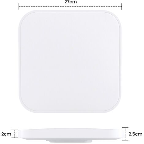 GBLY Plafonnier LED  - Lampe de Plafond Blanc LED 27 cm Lampe de Cuisine dimmable avec télécommande éclairage de Plafond de Salle de Bain Lampe de Salle de Bain carrée IP44 Lampe de Couloir 15W